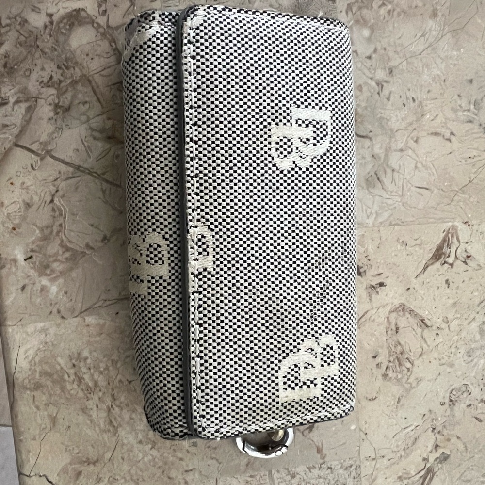 Dooney & Bourke Monogram Canvas Small keychain Wallet in White and Black